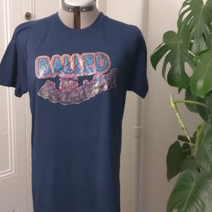 Balled Is Beautiful Retro Glitter Transfer Tshirt